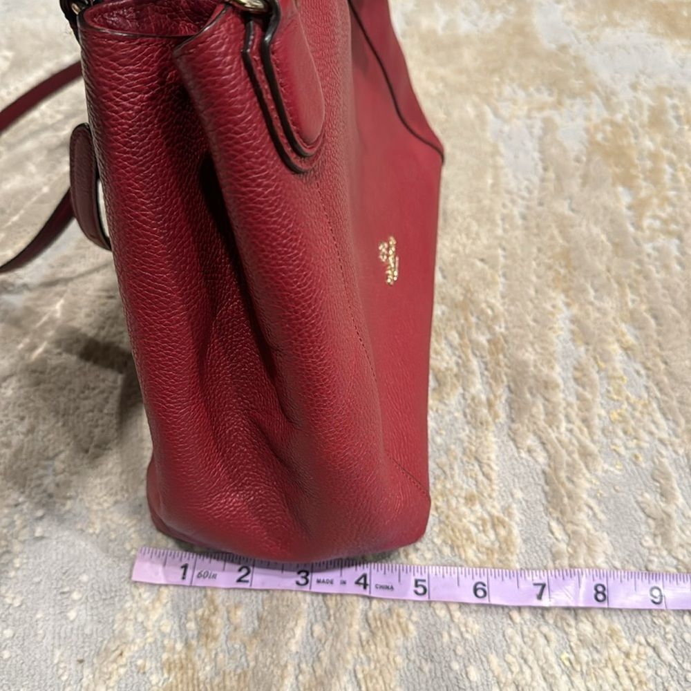 Coach Red Leather Satchel Tote with Removable Strap - Picture 14 of 14